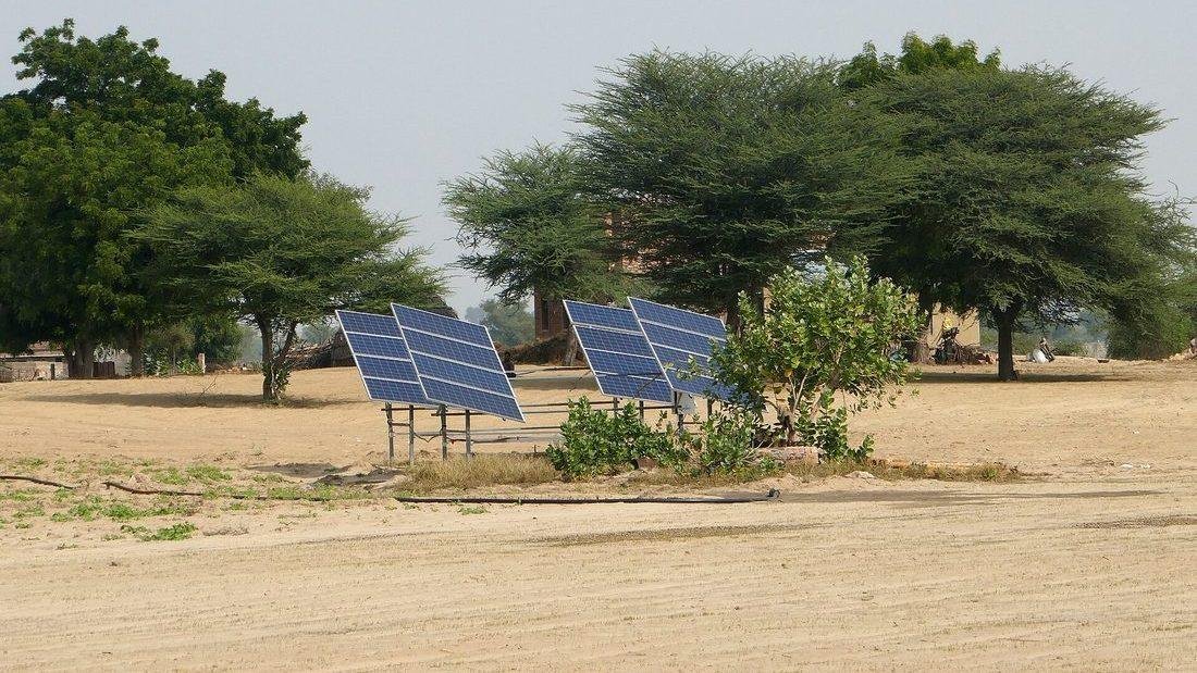 Solar panels in a dusty Indian environment showing why regular cleaning is needed