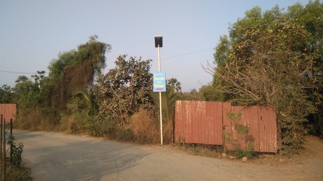 Solar LED street light installed on road in Raipur Chhattisgarh