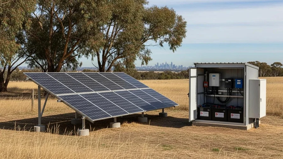 Off-grid solar system with battery storage